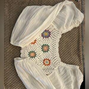 Aerie puff sleeve crotched top